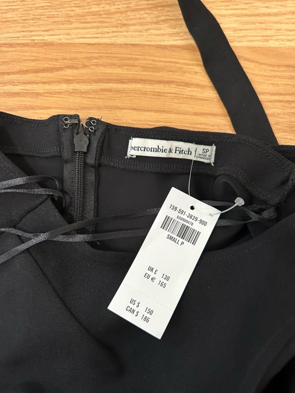 Abercrombie & Fitch Black Crisscross Halter Midi Dress with Side Slit - Picture 5 of 5